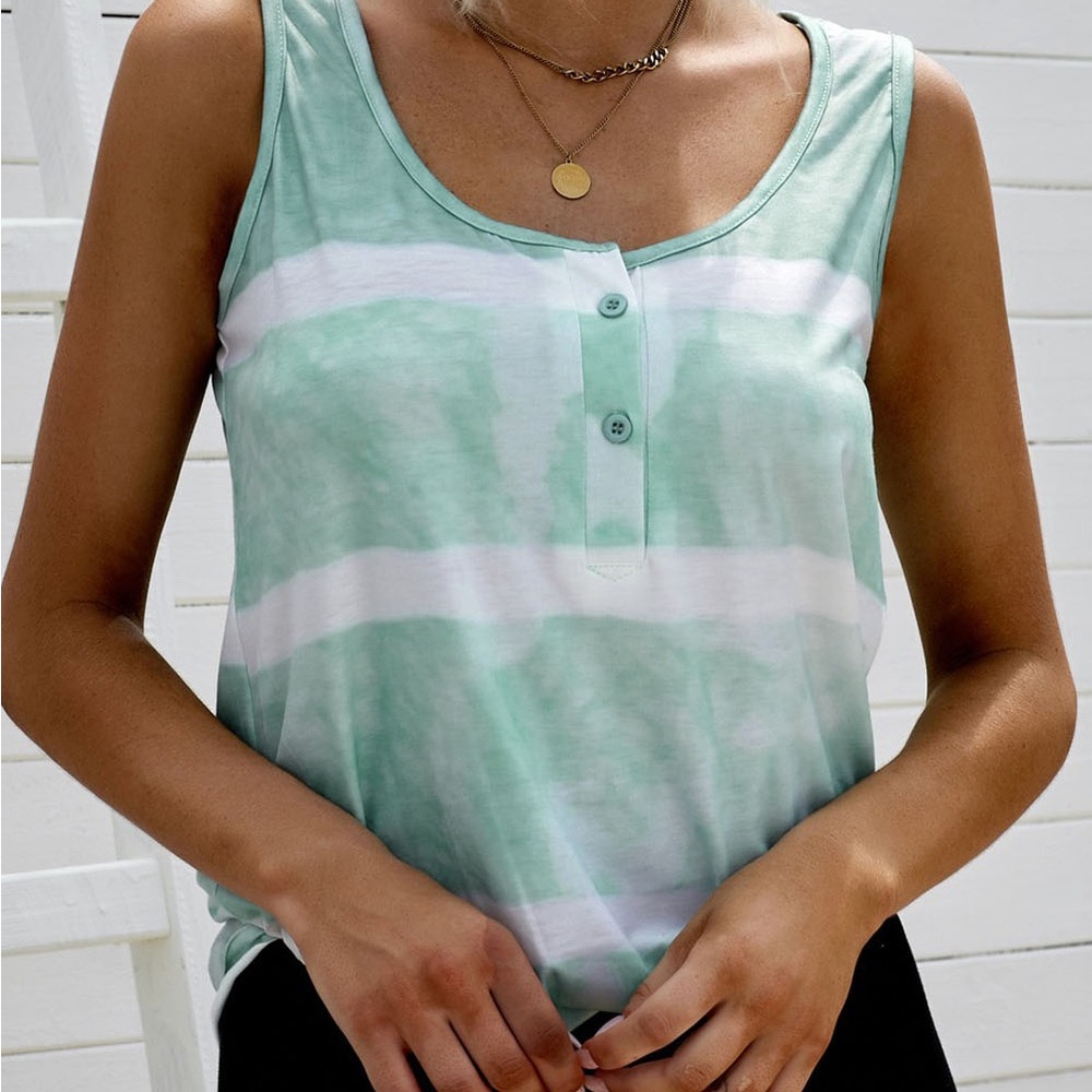 Green Tie Dye Tank Top